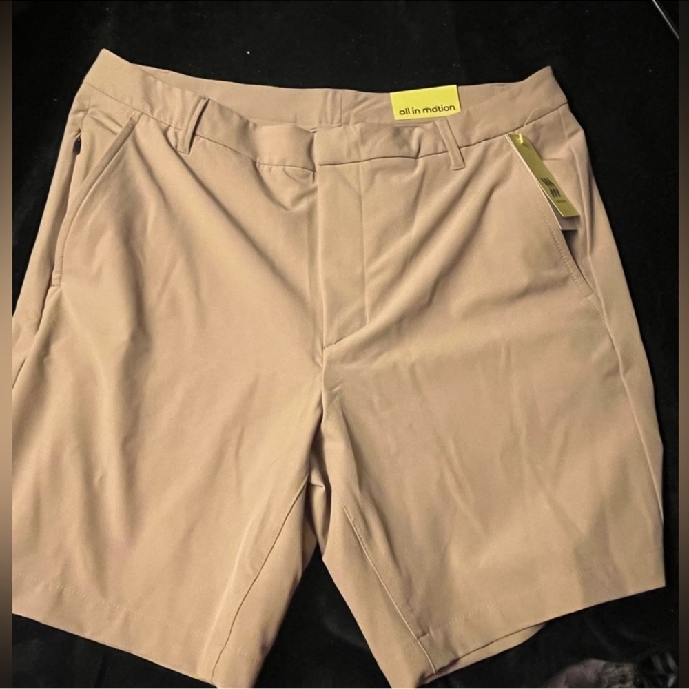 All in Motion Men's Beige Flat Front Shorts